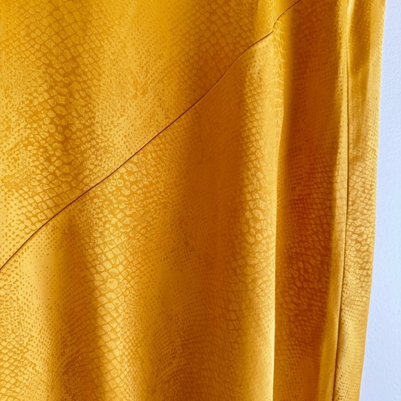 [ intimately free people ] yellow gold snakeskin reptile print midi skirt XS - Picture 11 of 12